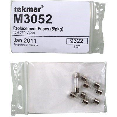 REPLACEMENT FUSES (5/PKG) 15 A 250 V (