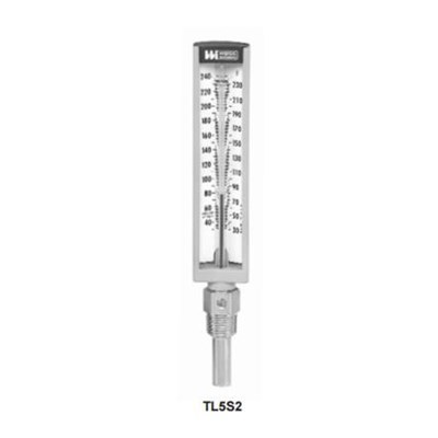 THERMOMETER 40-260F 1/2 LM 5.5 TALL